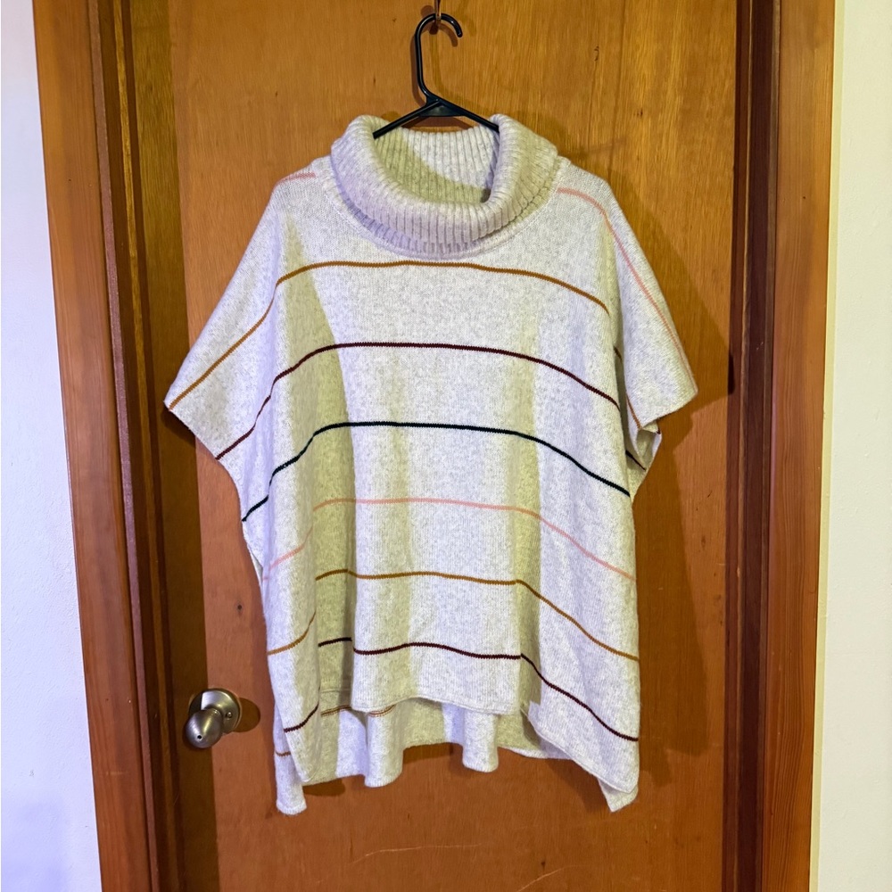 Loft Striped Turtleneck Sweater - Cream and Multicolor - Picture 2 of 8